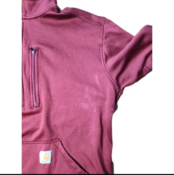 Carhartt Force Extremes Men's 1/2 Zip Pullover Sweatshirt Red Relaxed Fit Large - Picture 7 of 10